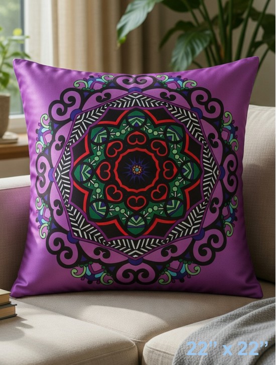 Abstract Print Silky-Touch Cushion & Filler